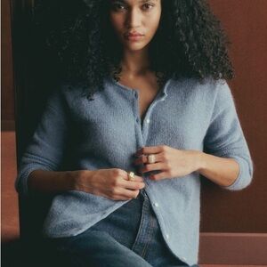 Sezane Gaspard Cardigan, Vintage Blue, XS, Good Condition